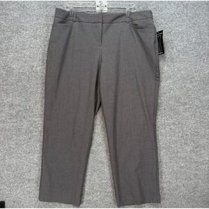 Avenue Tummy Control Pants Women 16 Petite Gray Slimming Stretch Workwear NEW